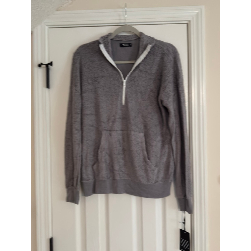 Women's Michael Lauren Gray Quarter-Zip Sweatshirt XS with White Zipper